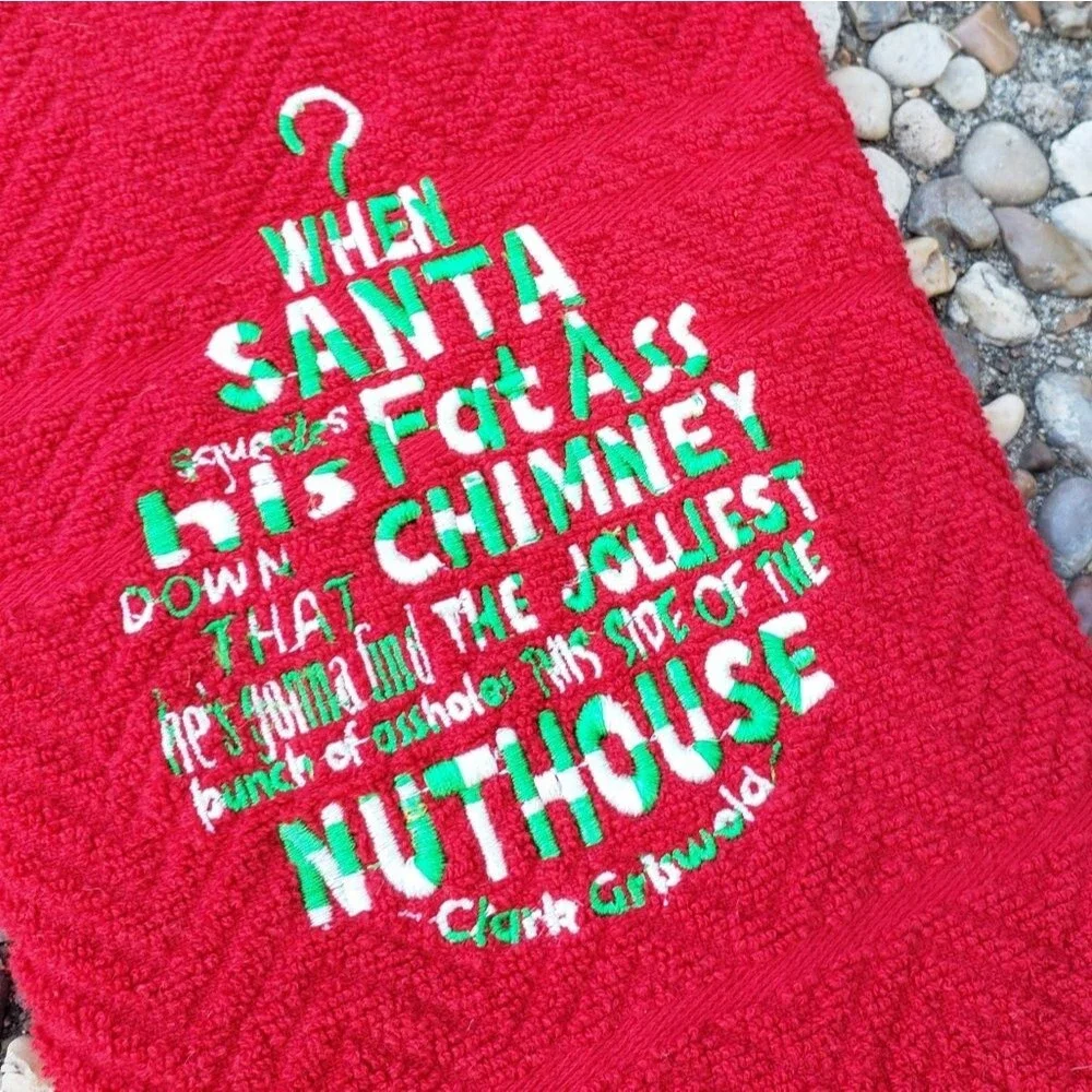 Christmas Vacation embroidered kitchen towel new